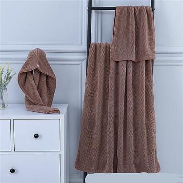 Imagem de THJKUPO Conjunto de 3 peças, toalha de banho doméstica, lenço de cabeça, borda de abacaxi, touca de cabelo seco