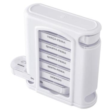 Imagem de Porta Comprimidos Semanal com 7 Dias e 4 Períodos – Branco Compacto