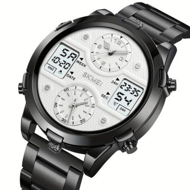 Imagem de Relógio De Pulso Masculino Fashion Skmei Com Pulseira De Aço Cinza