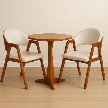 Imagem de Kit 2 Cadeiras Luiza Sala de Jantar com Braço Madeira Maciça Movellu H