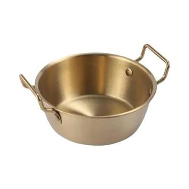 Imagem de Tigela De Aço Inoxidável Dourada Com Alça Para Macarrão Instantâneo, V