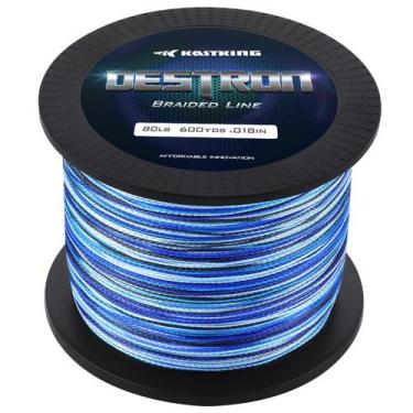 Imagem de Linha de pesca trançada KastKing Destron Blue Camo 10 libras 300 m