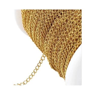Imagem de Corrente De Extensão Em Aço Inoxidável Dourado 2/3/4mm 2 Metros Para C