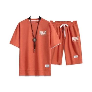 Imagem de Conjunto De Camiseta De Gola Redonda E Calções De Secagem Rápida Para 