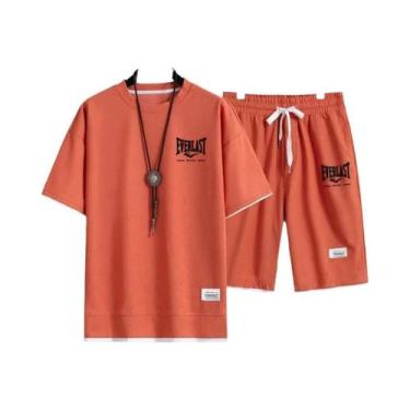 Imagem de Conjunto De Camiseta De Gola Redonda E Calções De Secagem Rápida Para 