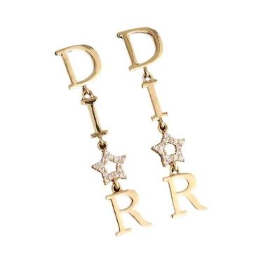 Imagem de Brincos Longos Femininos Com Zircônia Brilhante E Estrelas Vazadas, Jo