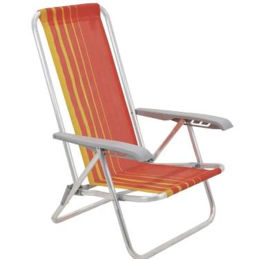 Imagem de Cadeira De Praia Bali Laranja E Amarelo - 92900101 - Tramontina