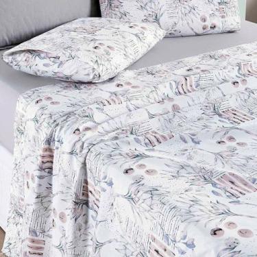 Imagem de Jogo Cama Lençol Maris Casal Padrão Percalle 200 Fios Estampado 4 Peça