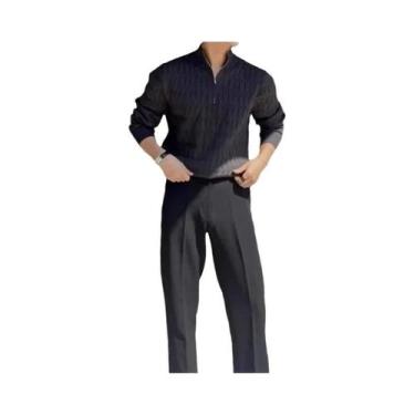 Imagem de Cardigã De Luxo Masculino Em Tricô Estilo Coreano Réplica Suéter Jerse