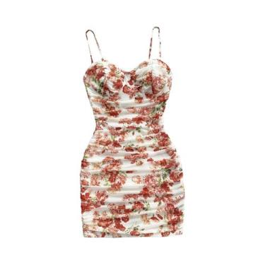 Imagem de Vestido Mini Floral Francês Feminino Sem Costas Primavera Verão Sexy E