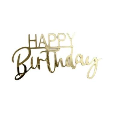 Imagem de Topos De Bolo De Acrílico Dourado Para Aniversário De Crianças, Menina