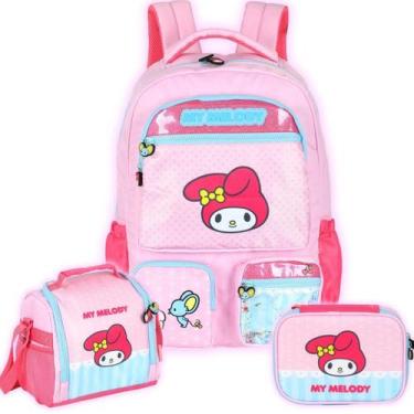 Imagem de Kit Mochila Costas My Melody Lancheira E Estojo Box Meninas - UP4YOU -
