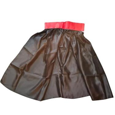 Imagem de Capa Vampiro Infantil Preta Com Gola Vermelha Fantasia 75Cm - Lynx Pro