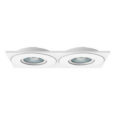 Imagem de Spot Embutir Face Plana Duplo Gu10 Interlight Il0189, Branco, 127/220V