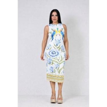 Imagem de Vestido idi D Bell Outlet Fashion Canelado Estapado Branco-Feminino