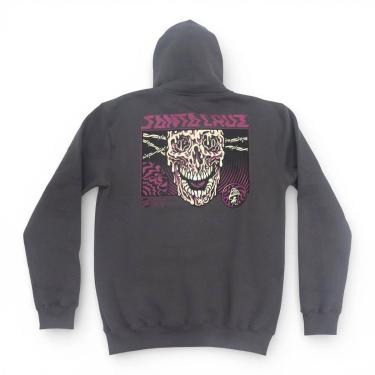 Imagem de Moletom Santa Cruz Canguru Toxic Skull Hood - Cinza Chumbo-Masculino