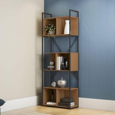 Imagem de Estante Alta Kappesberg LI014 3 Nichos Industrial Freijó 202 x 72 x 33