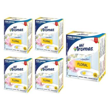 Imagem de Kit 5 Pedra Sanitária Floral Mil Aromas 25g Perfumada