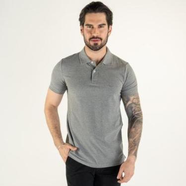 Imagem de Camisa Polo Acostamento Elastano Mescla Grafite-Masculino