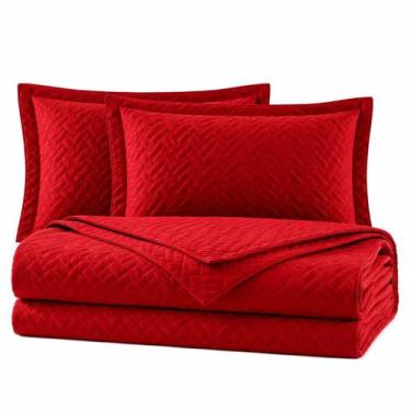 Imagem de Colcha Cocha Cobre Leito Jogo Roupa Cama Casal Padrao 3 Pçs Face Unica