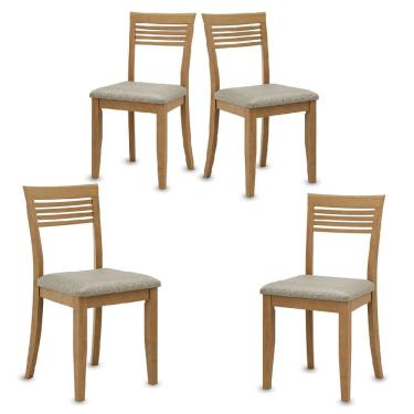 Imagem de Conjunto Rubi com 4 Cadeiras Freijó Madeira Pinus - Finestra