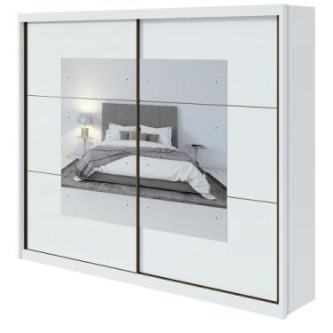 Imagem de Guarda-roupa Casal Toronto 2 Portas 6 Gavetas Com Espelho Branco - MÓV