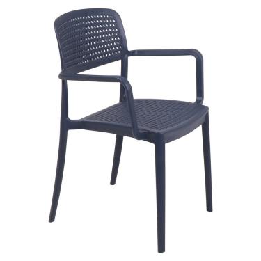 Imagem de Cadeira Tramontina Serena Em Polipropileno Azul Navy Com Braços Tramontina