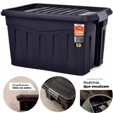 Imagem de Caixa Organizadora Multiuso 53L Empilhável Trava e Rodizio - MB