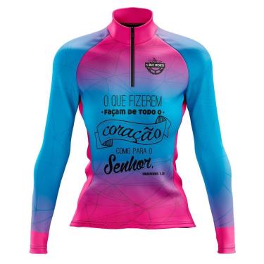 Imagem de Camisa Ciclismo Feminina Manga Longa Rkc Sports Façam de Coração 113-Feminino