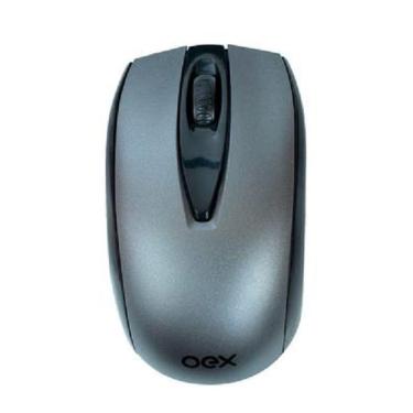 Imagem de Mouse sem Fio OEX Moby MS407 1000Dpi Preto e Cinza Wireless Receptor USB 2.0