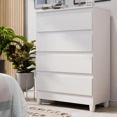 Imagem de Cômoda Rio 4 Gavetas para Quarto 66cm Moderna em MDF com Pés Cômoda Br