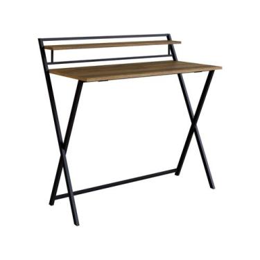 Imagem de Escrivaninha Industrial Dobrável para Notebook - Placa e Ponto, Preto 