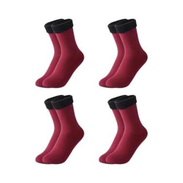 Imagem de Meias De Lã Térmicas Grossas Para O Inverno Femininas, Pretas, Sem Cos