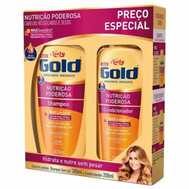 Imagem de Kit Nutrição Poderosa Shampoo e Condicionador NIELY Gold 300ml + 200ml
