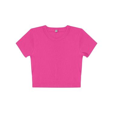 Imagem de Blusa Feminina Rovitex Cropped Ribana Básica Canelada Manga Curta-Feminino