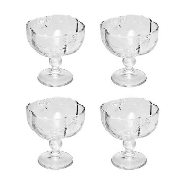 Imagem de Cj 4 Taças de Vidro P/Sobremesa Butterfly Transparente 200ml Wolff