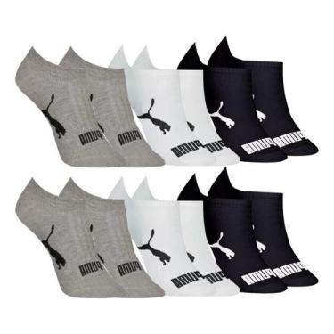 Imagem de Kit 6 Pares Meias Invisível Puma Sapatilha Adulto Original, 44/46, Sor