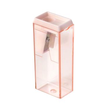 Imagem de Apontador Escolar com Depósito BRW Linha Cores Pastéis Prático para Uso Diário Unidade Única Rosa