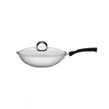 Imagem de Wok Tramontina Astro Silicone 28cm Em Inox Com Tampa De Vidro