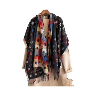 Imagem de Cachecol De Inverno Feminino Em Cashmere Pashmina, Estilo Nacional, Co