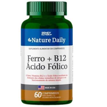 Imagem de Ferro + Vitamina B12 + Ácido Fólico Nature Daily 60 Comp. Sidney Olive