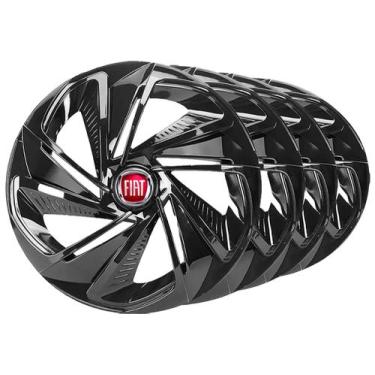 Imagem de  Jogo 4 Calota Nitro Aro 14 Black Fiat Palio Uno Punto - Elitte