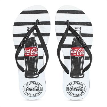Imagem de Chinelo Coca Cola Delicious Branco e Preto - Feminino-Feminino