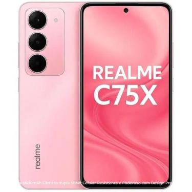 Imagem de Smartphone Realme C75x Top de Linha com Ótimo Preço, 256GB, Rosa
