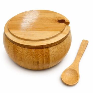Imagem de Açucareiro Porta Açúcar Bambu Tampa Colher Mesa Posta Café Cozinha 300g