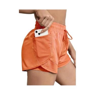 Imagem de Shorts Esportivos Elásticos Femininos Com Bolsos, Leggings De Yoga, Sh