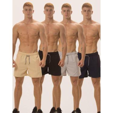 Imagem de Kit 4 Short Masculino Tactel Elastano Bermuda Praia Academia-Masculino