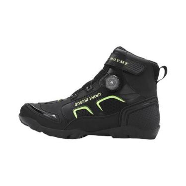 Imagem de Botas De Couro Masculinas Para Motocicleta, Respiráveis, Antiderrapant