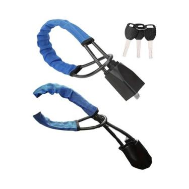 Imagem de Trava Antifurto Para Volante De Carro Em Aço Inoxidável Com Cabo Refor