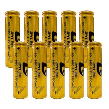 Imagem de 10x Bateria Recarregável SD18650 9800mAh para Lanterna de Alta Capacid
